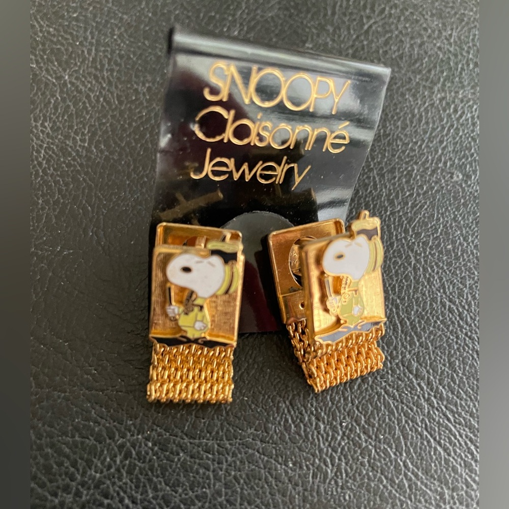 Snoopy Vintage Rare cuff links - Scuba diver
